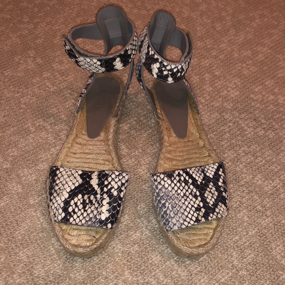 Vince “Edie” Snakeskin Flat Espadrilles